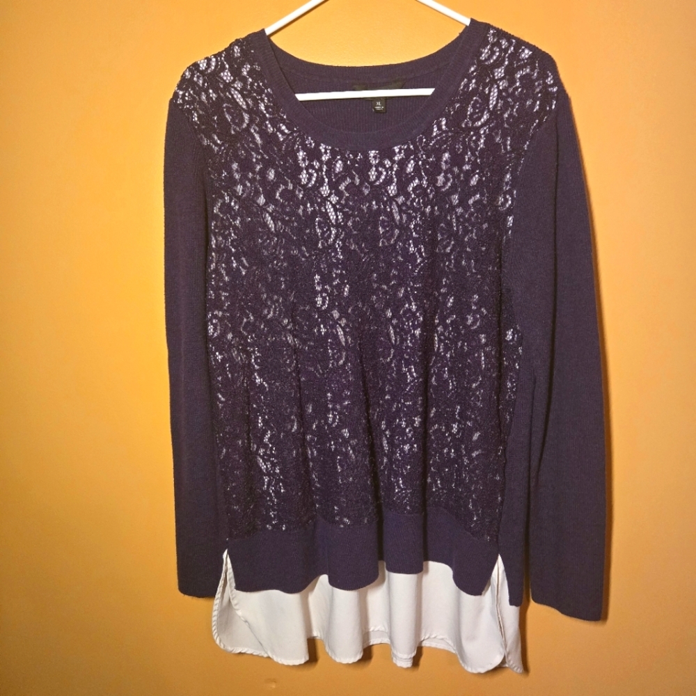 Simply Vera Lacy Layered Top PTP=19.5"